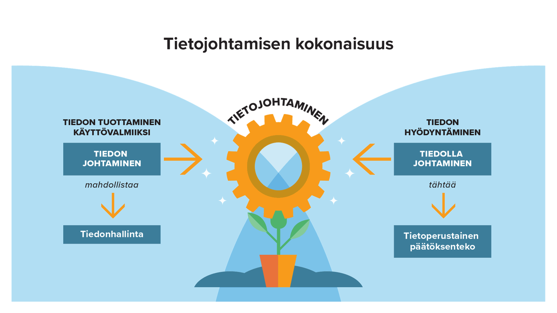 tietojohtamisen kokonaisuus kuvattuna prosessikaaviolla